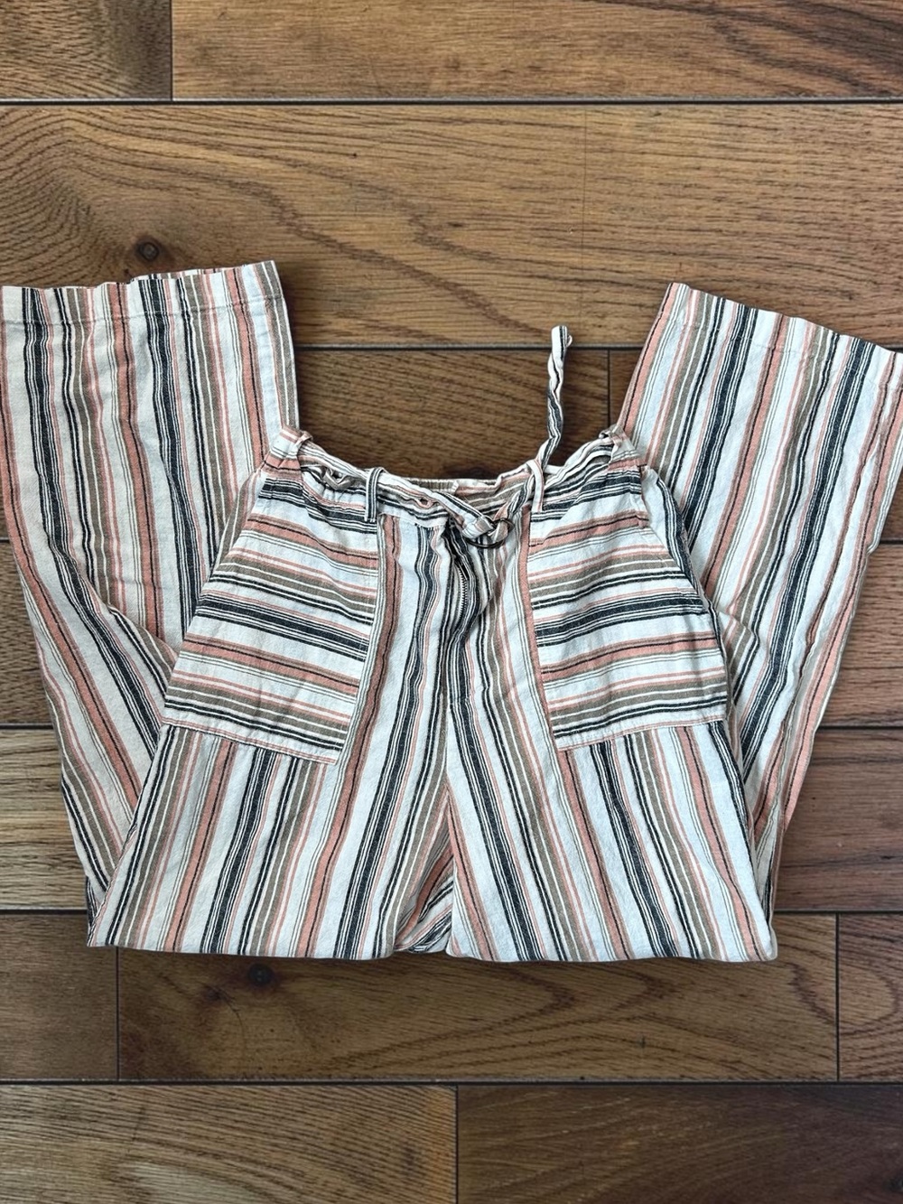 Chances R Women’s Striped Wide Leg Linen Blend Pants Size Small